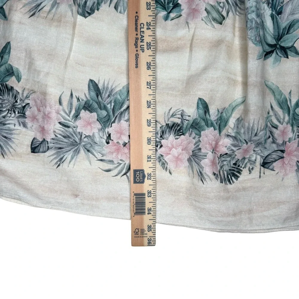 Joie Midi Skirt Tiered‎ Medium Linen Blend Rope Shell Belt Hawaiian Beach Pastel